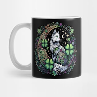 Funny cat shamrock ,cat lover Mug